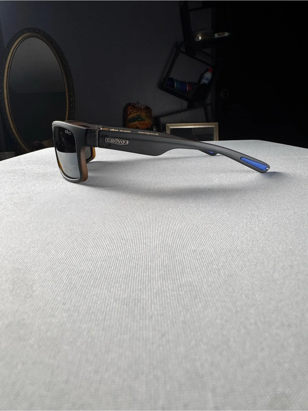 NEW! REVO CRAWLER RE 1027 01 GY POLARISED Wrap Around Matte Black/Tortoiseshell